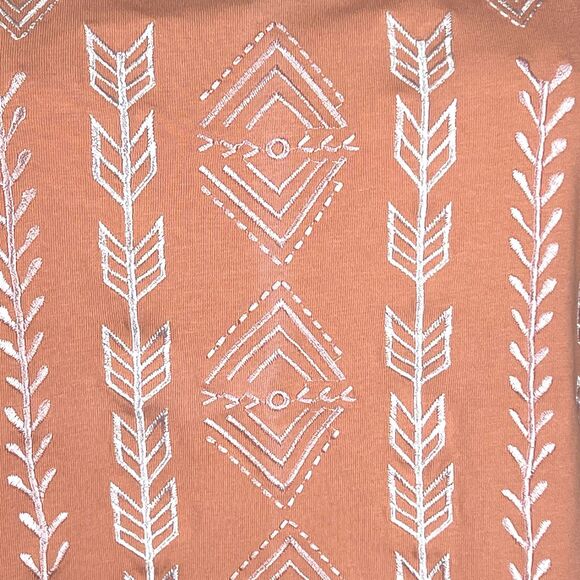 Ariat Women’s Blouse Coral‎ / Peach Embroidered V-Neck Summer Travel Size Medium - Picture 11 of 11